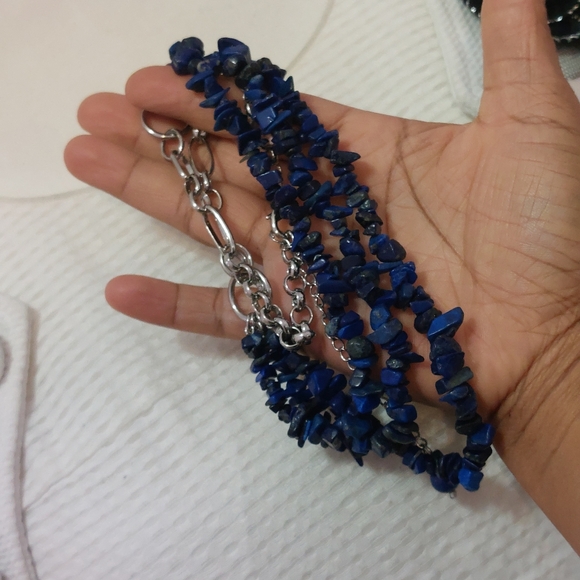 Blue Sodalite Beads Multistrand Statement Necklace - Picture 7 of 7